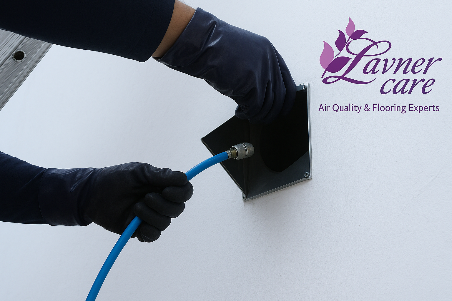 A professional performing air duct cleaning