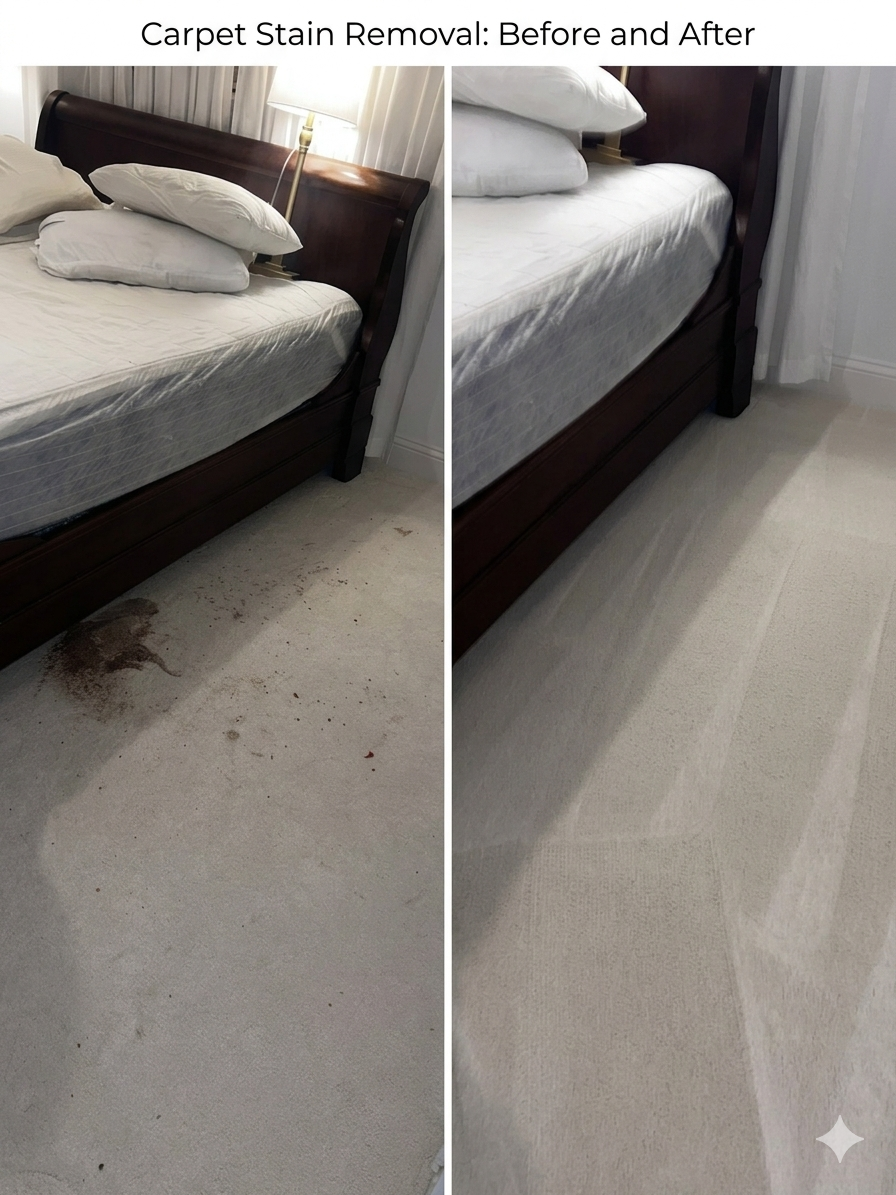 Before and After - Carpet Stain Removal