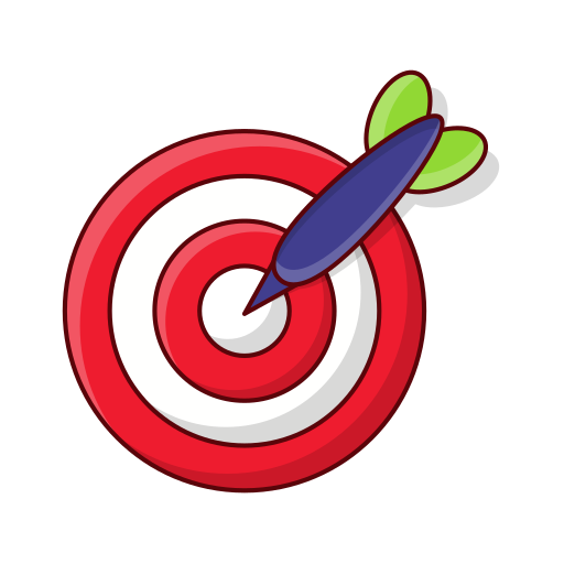 Red bullseye target with dart hitting center Lavender Care