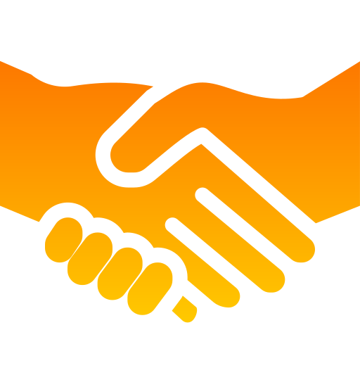 Orange handshake vector graphic on transparent background Lavender Care